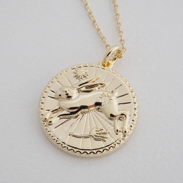 Rabbit - Chinese Zodiac Coin Necklace